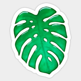 Monstera Leaf Glass Design Sticker